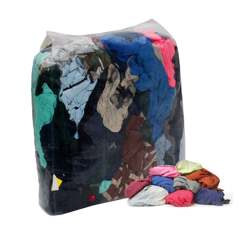 Color Knit T-Shirt Cleaning Rags 1000 lbs. Pallet  in Bags- Multipurpose Cleaning