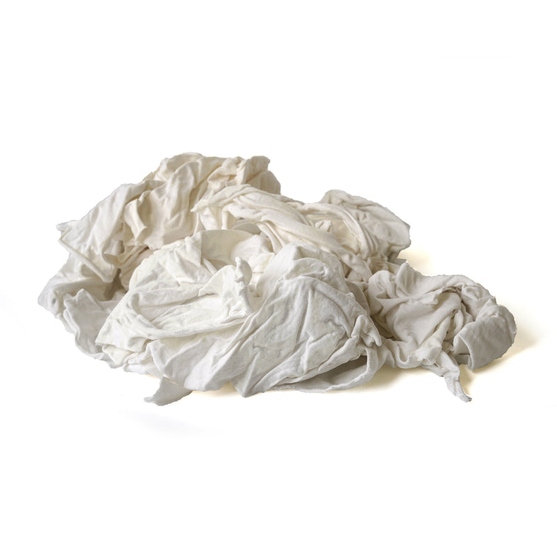 White Knit T-Shirt 100% Cotton Cleaning Rags 10 lbs. Bag - Multipurpose Cleaning