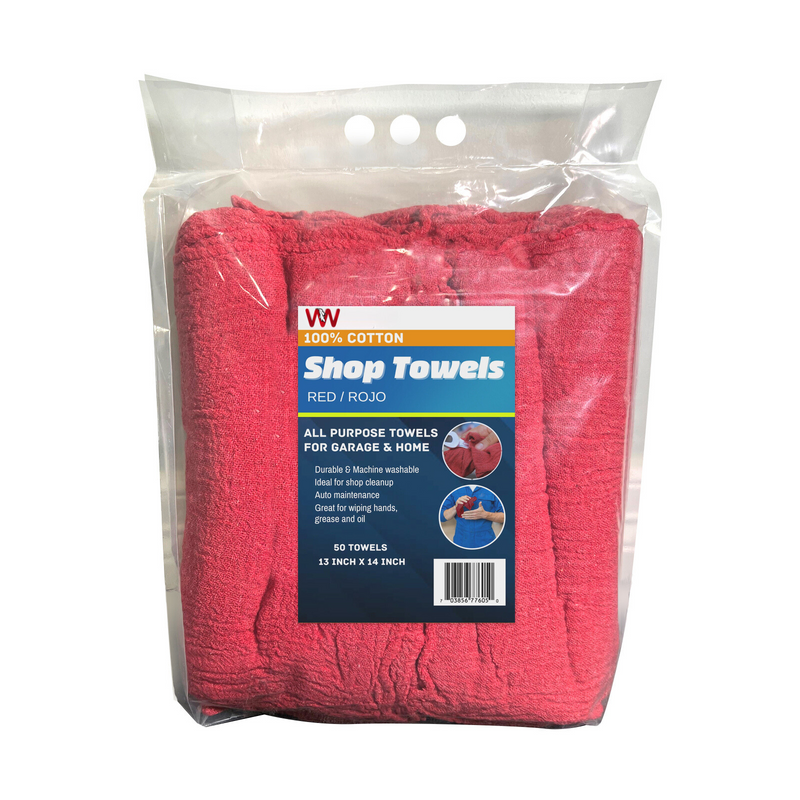 New Industrial A-Grade Shop Towels -Red Cleaning Towels- Multipurpose Cleaning