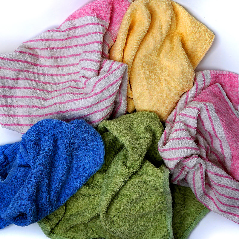 Color Terry Towel Cleaning Rags – 100% Cotton- Bulk 10 lbs. Multipurpose Towels