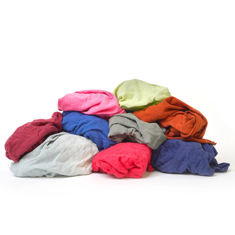 Color Knit T-Shirt Cleaning Rags 1000 lbs. Bale Uncut- Multipurpose Cleaning