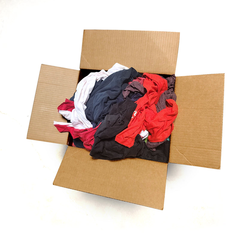Color Knit T-Shirt Cleaning Rags 600 lbs. Pallet in Boxes- Multipurpose Cleaning