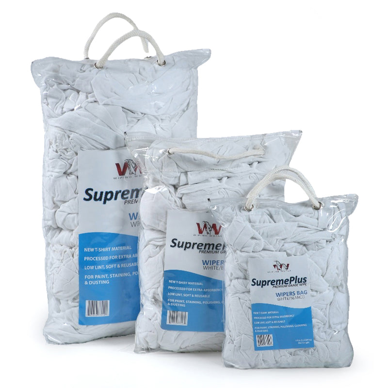 NEW White Knit T-Shirt Cleaning Rags (1 lb.-4 lbs.) - Multipurpose Cleaning