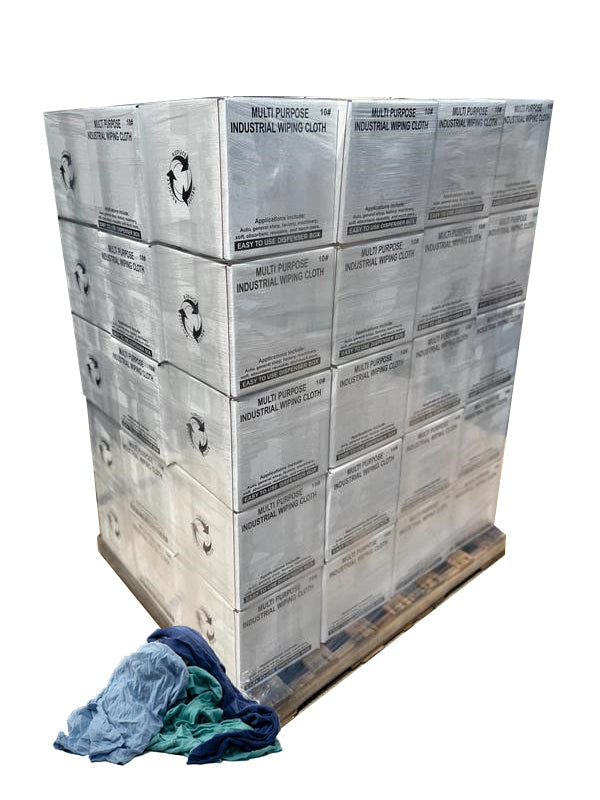 Color Knit T-Shirt Cleaning Rags 600 lbs. Pallet in Boxes- Multipurpose Cleaning