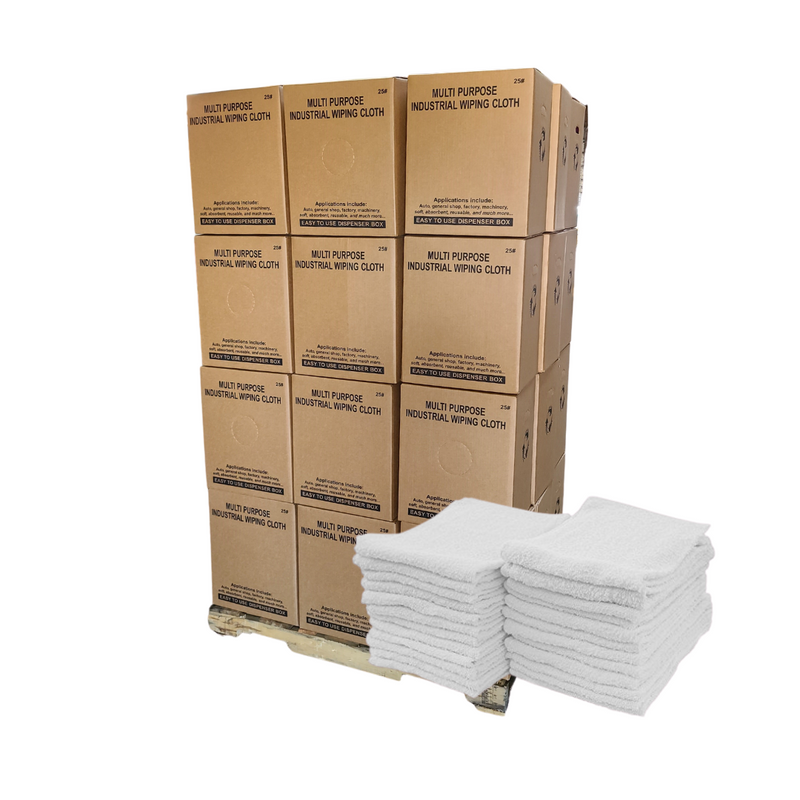 Economy Ribbed Terry Towel Rags 14"x17" Pallet of 24 Cases of Towels