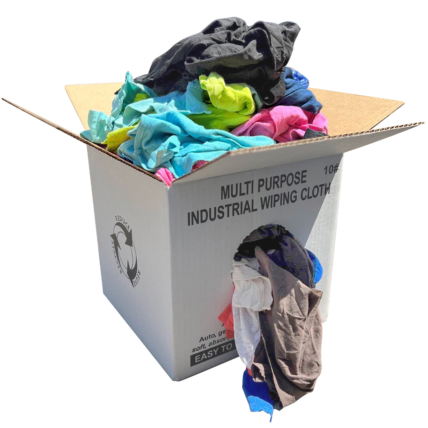 NEW Color Knit T-Shirt Cleaning Rags 10 lbs. Box - Multipurpose Cleani