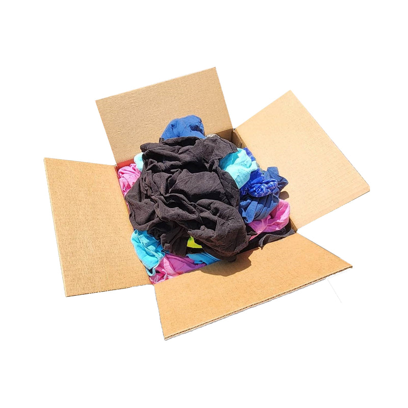 NEW Color Knit T-Shirt Cleaning Rags 25 lbs. Box - Multipurpose Cleaning