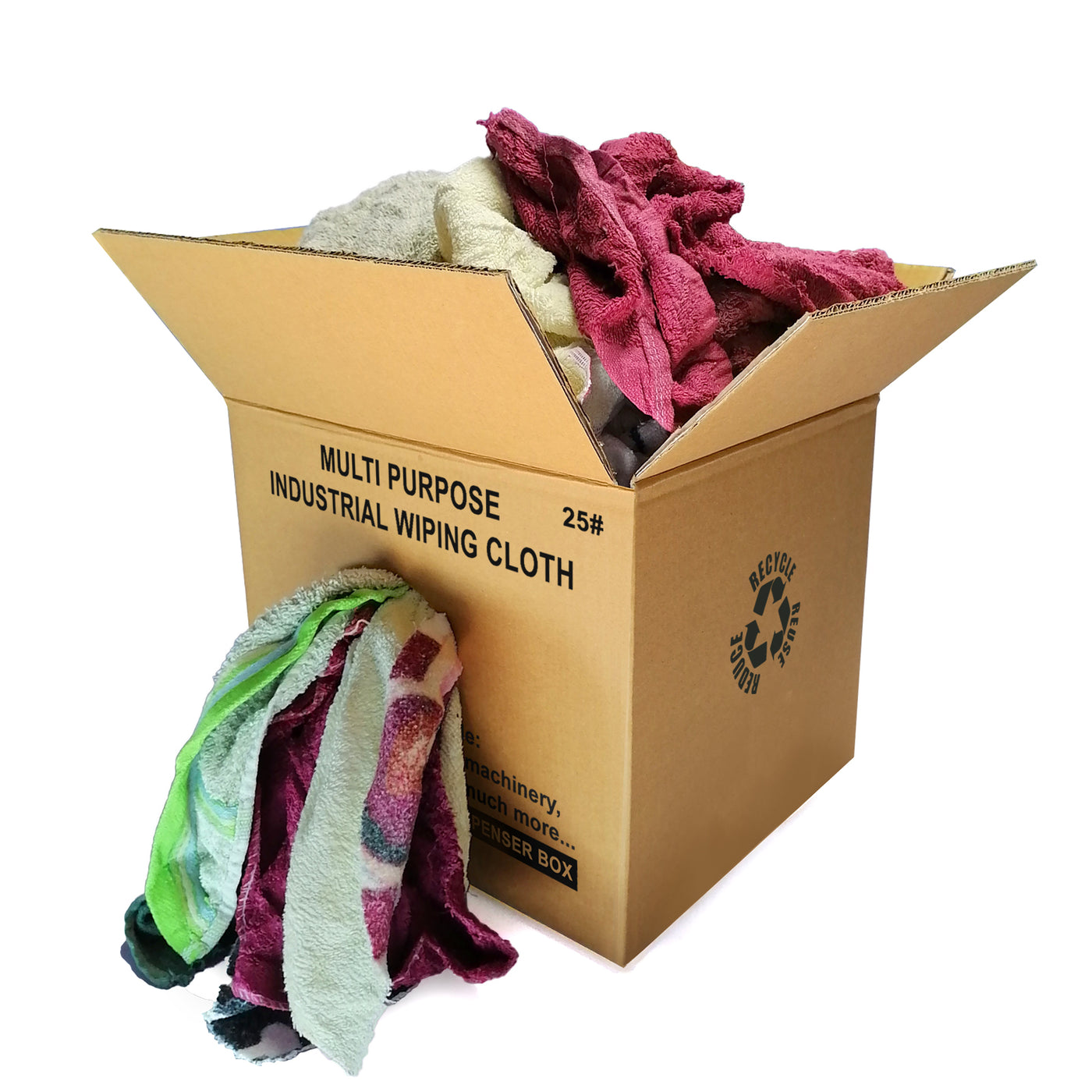 Affordable Wipers Color Terry Towel Cleaning Wiping Rags Shop Towels & Cloths - 25 lbs Box