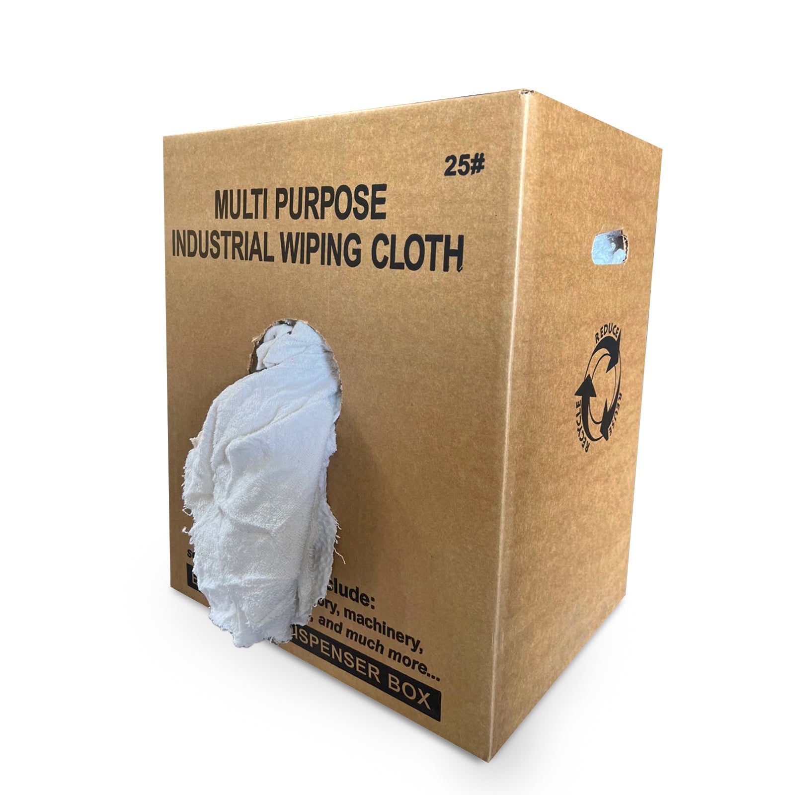 Affordable Wipers White Knit T-Shirt 100% Cotton Cleaning Rags 10 lbs. Box - Multipurpose Cleaning