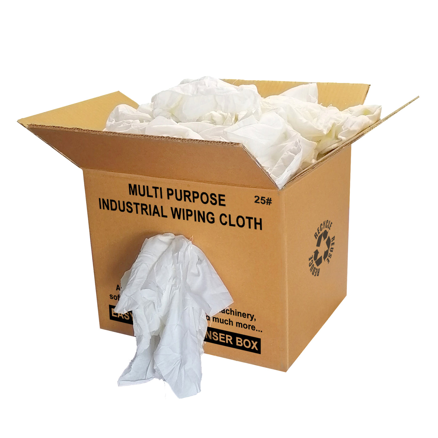 10KG POLY-PACK : WHITE COTTON MIXTURE POLISHING RAGS / CLEANING RAGS -  Emmtex Limited