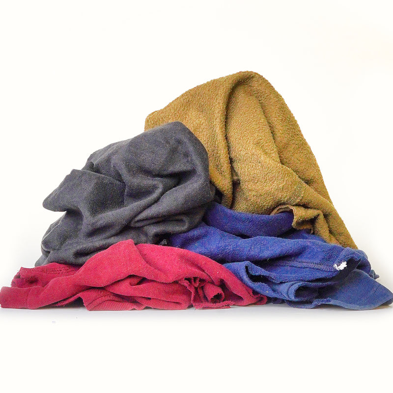 Color Fleece 100% Cotton Cleaning Rags - 25 lbs. Box - Multipurpose Cleaning