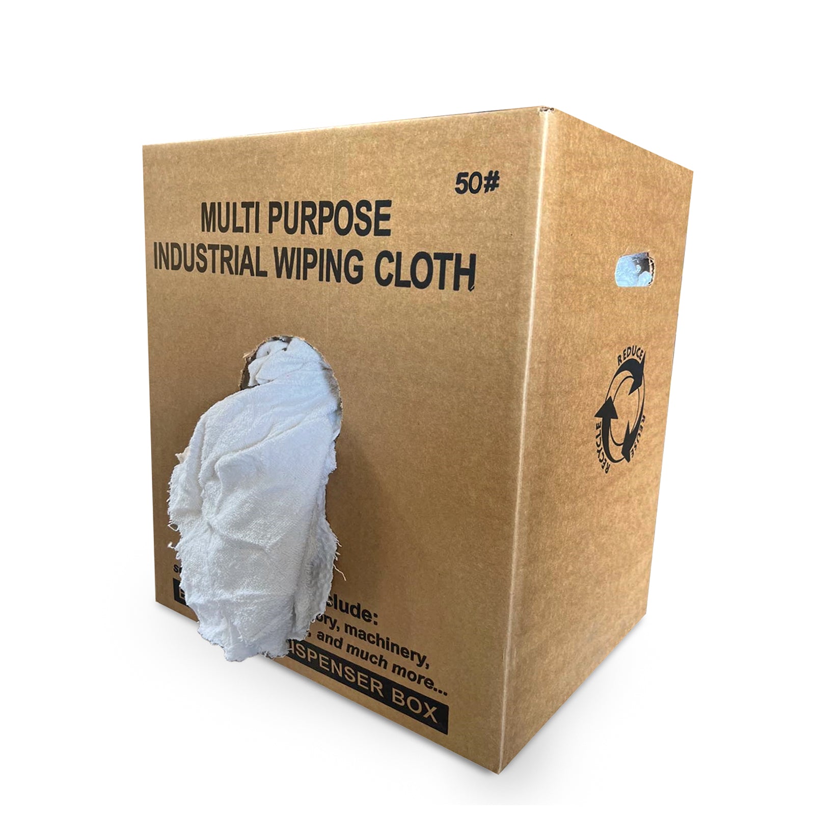 White Bar Hop Terry Rags - 50 lb. Box