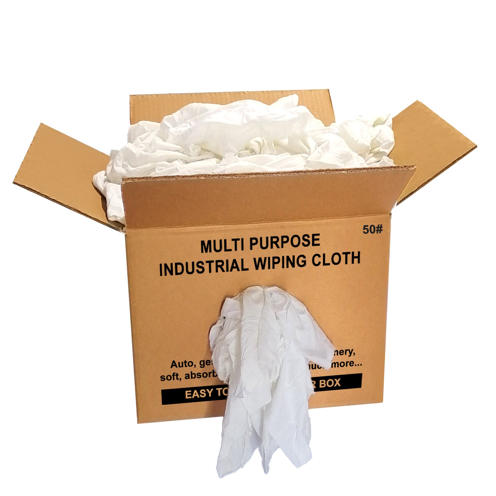 Mixed White Recycled Rags - 50 lbs Box