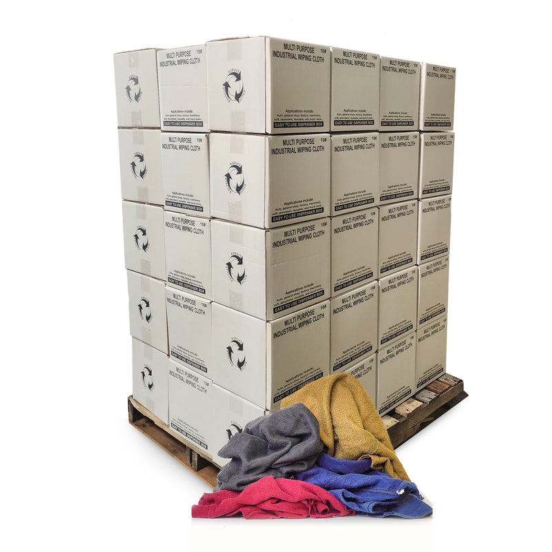 Color Fleece 100% Cotton Cleaning Rags - 600 lbs. Boxes - Multipurpose Cleaning