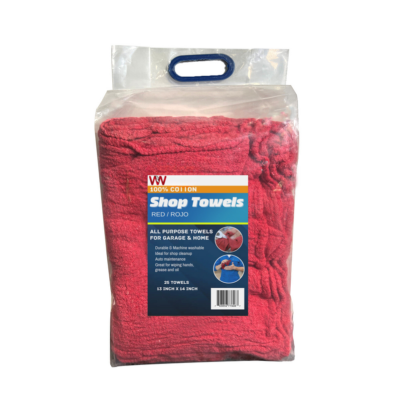 New Industrial A-Grade Shop Towels -Red Cleaning Towels- Multipurpose Cleaning