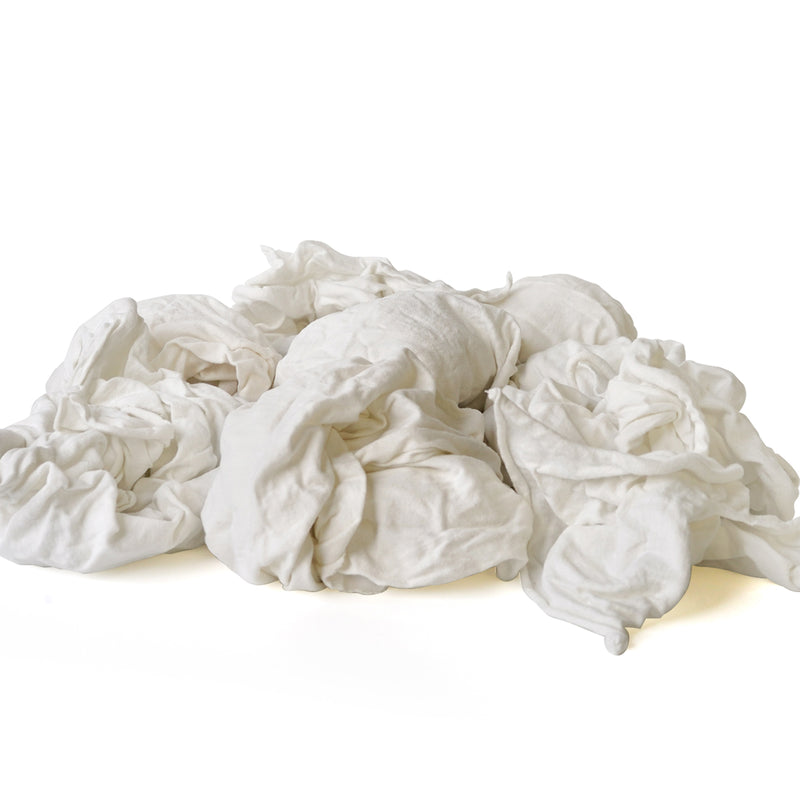 NEW White Knit T-Shirt Cleaning Rags (50 lbs. Box) - Multipurpose Cleaning