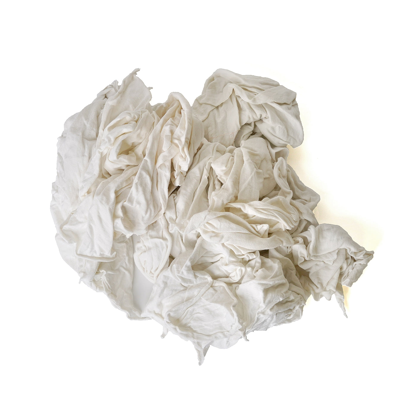 White Recycled T-Shirt Rags - 100% Cotton Cleaning Rags - 8x25 lbs