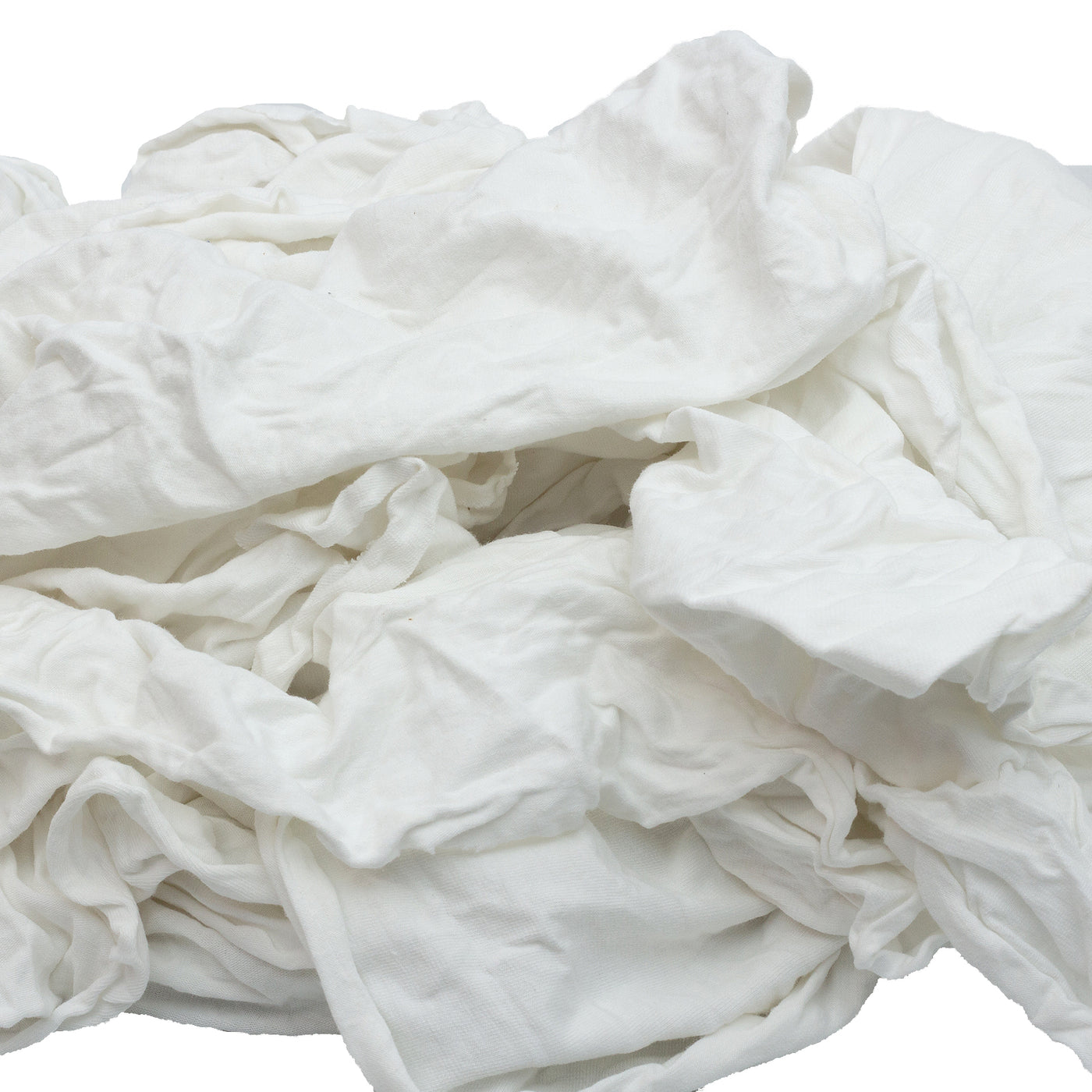 Clean Rags Floded NEW White Knit T-Shirt Cleaning Rags (50 lbs. Box) - Multipurpose Clea