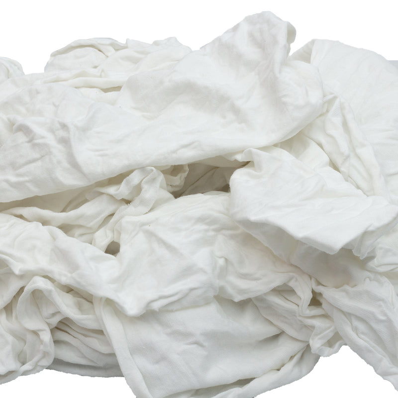 NEW White Knit T-Shirt Cleaning Rags (50 lbs. Box) - Multipurpose Cleaning