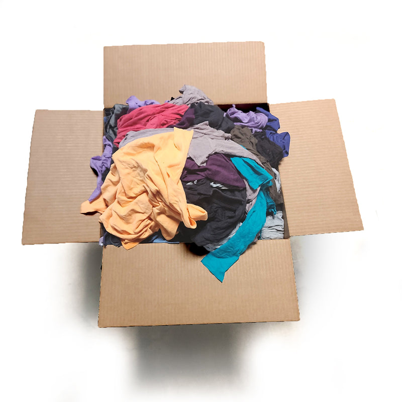 Color Knit T-Shirt 100% Cotton Cleaning Rags 10 lbs. Box-Multipurpose Cleaning