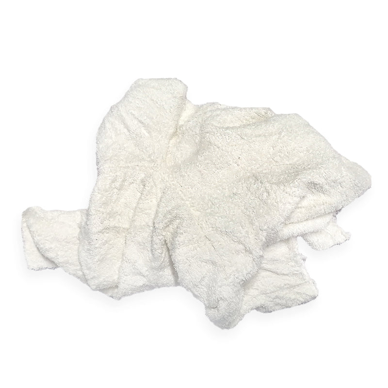 White Terry Towel 100% Cotton Cleaning Rags - 10 lbs. Bags - Multipurpose Cleaning
