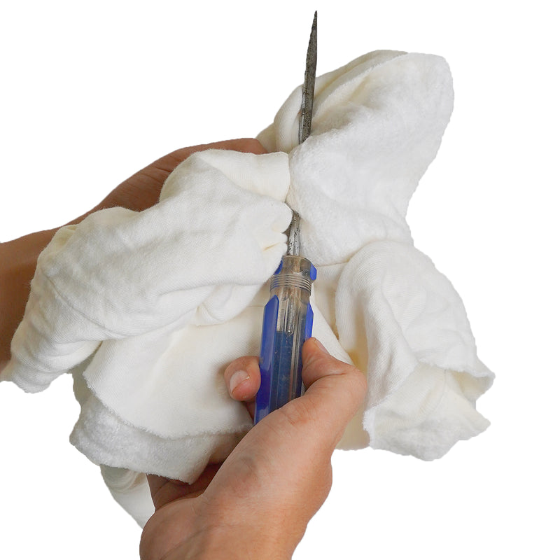 White Fleece Cotton Cleaning Rags-1000 lbs. Bale Cut-Multipurpose Cleaning