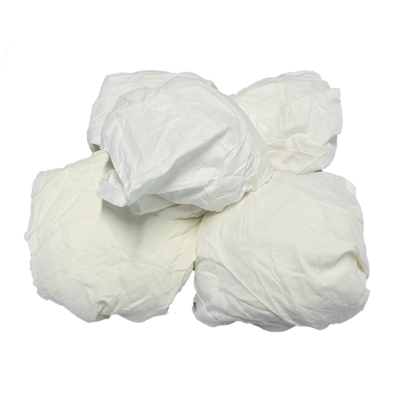 White Cotton Recycled Sheeting Rags Wiping Rags - 25 lbs. Box - Multipurpose Cleaning