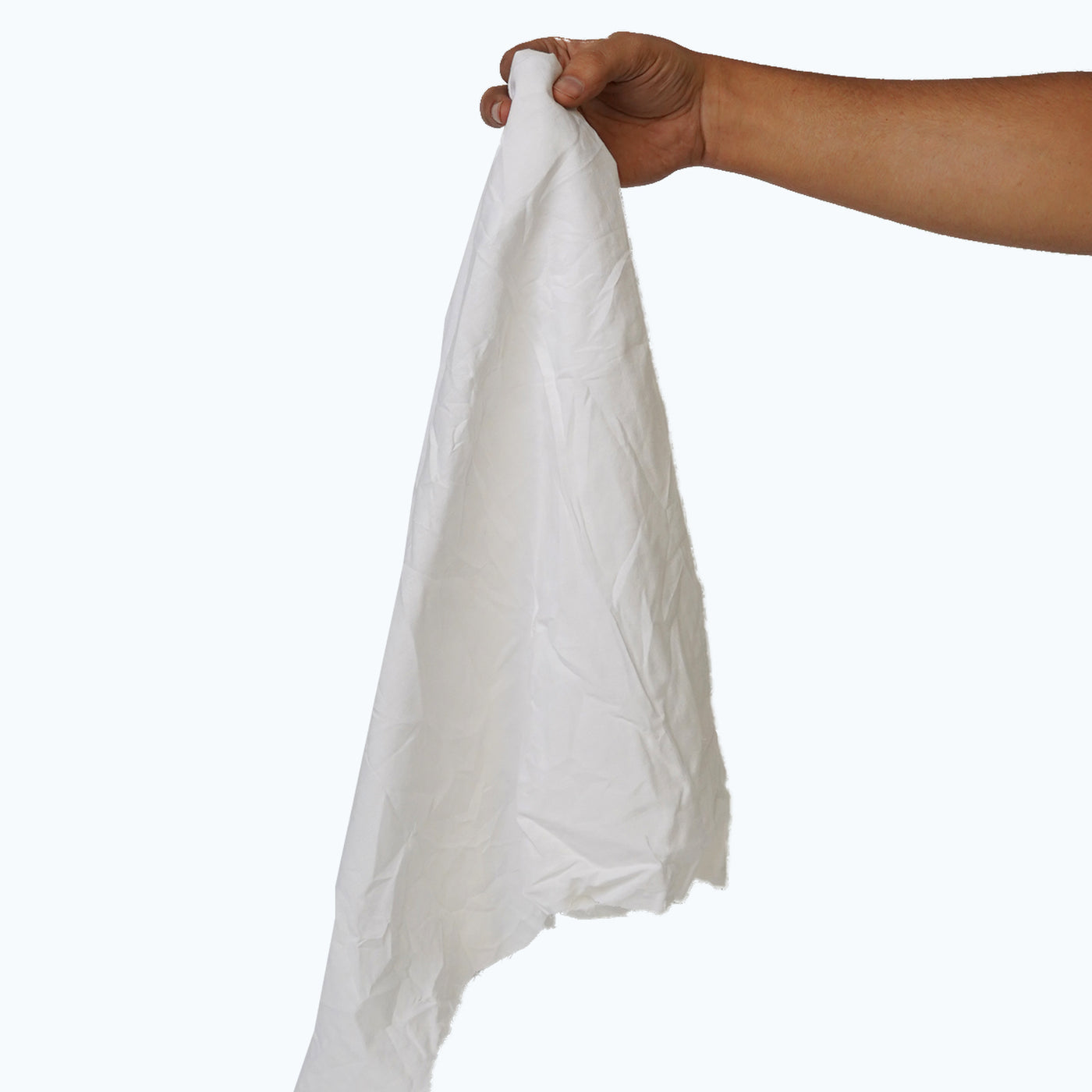 White Rectangular Rags White Cotton Recycled Sheeting Rags Wiping Rags - 50 lbs. Box - Multip