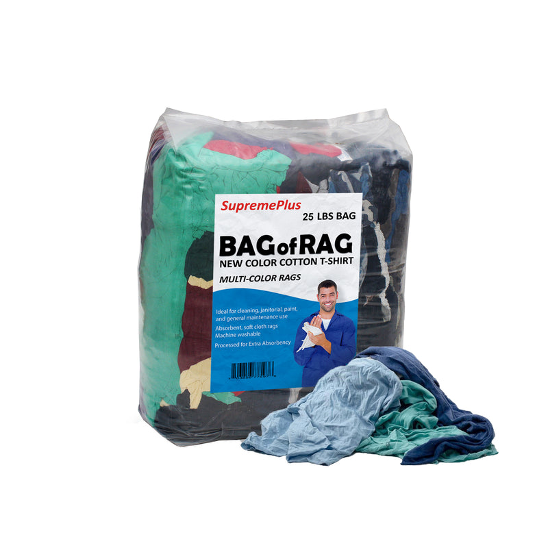 NEW Color Knit T-Shirt  Cleaning Rags 900 lbs. Pallet- 36x25 lbs bags  - Multipurpose Cleaning