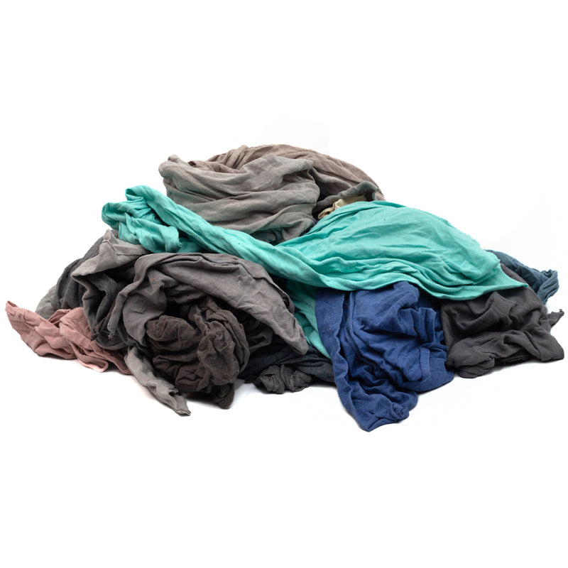 Single Use Rags NEW Color Knit T-Shirt Cleaning Rags 10 lbs. Bag - Multipurpose Cleani