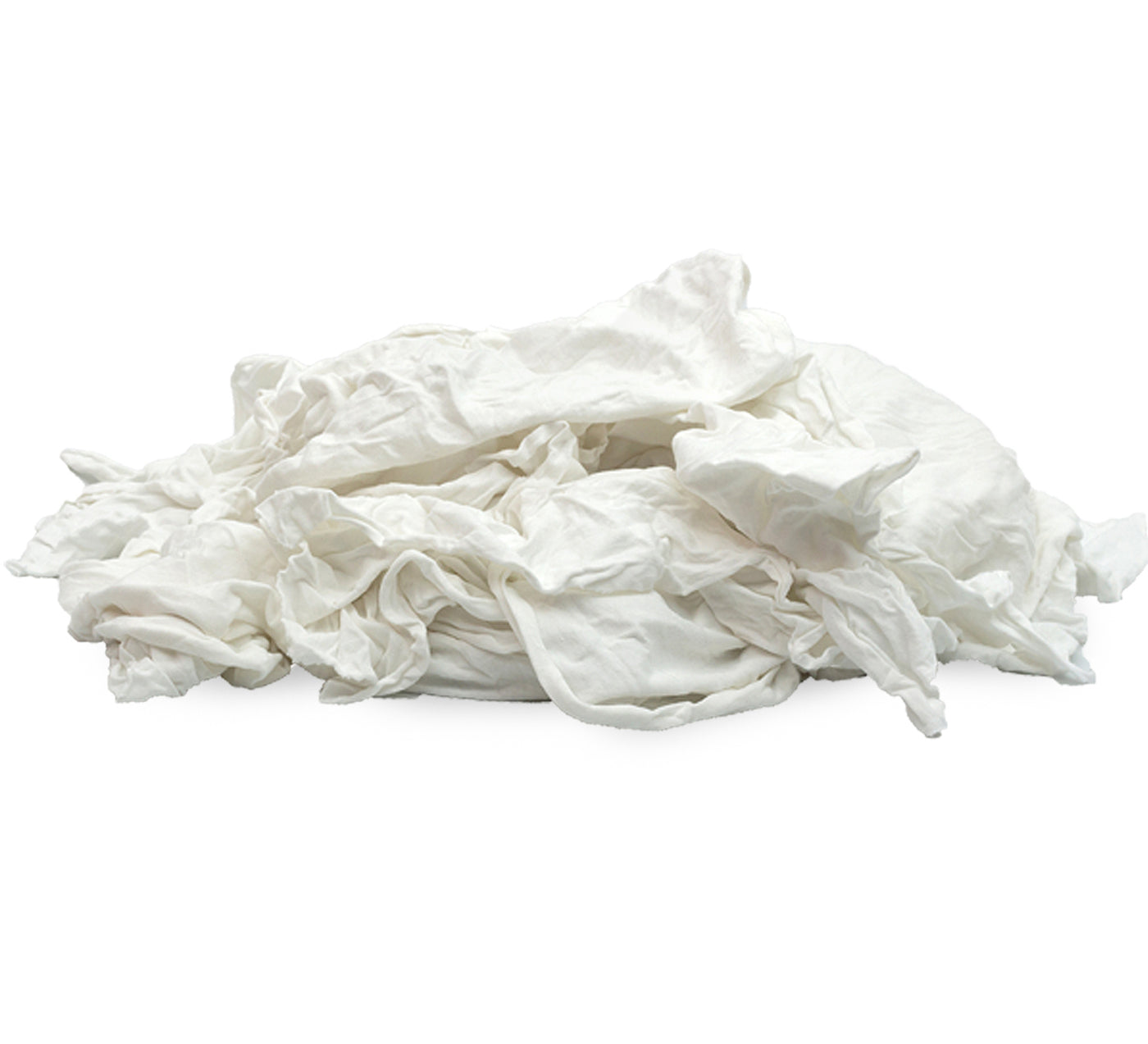 Clean Rags Floded White Knit T-Shirt 100% Cotton Cleaning Rags 600 lbs.60x10 Pallet Bags