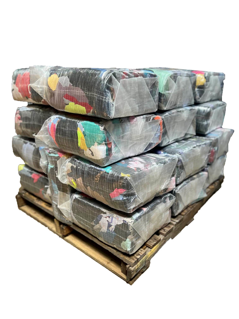 Color Knit T-Shirt Cleaning Rags - 600 lbs. Pallet in Bags - MultiPurpose