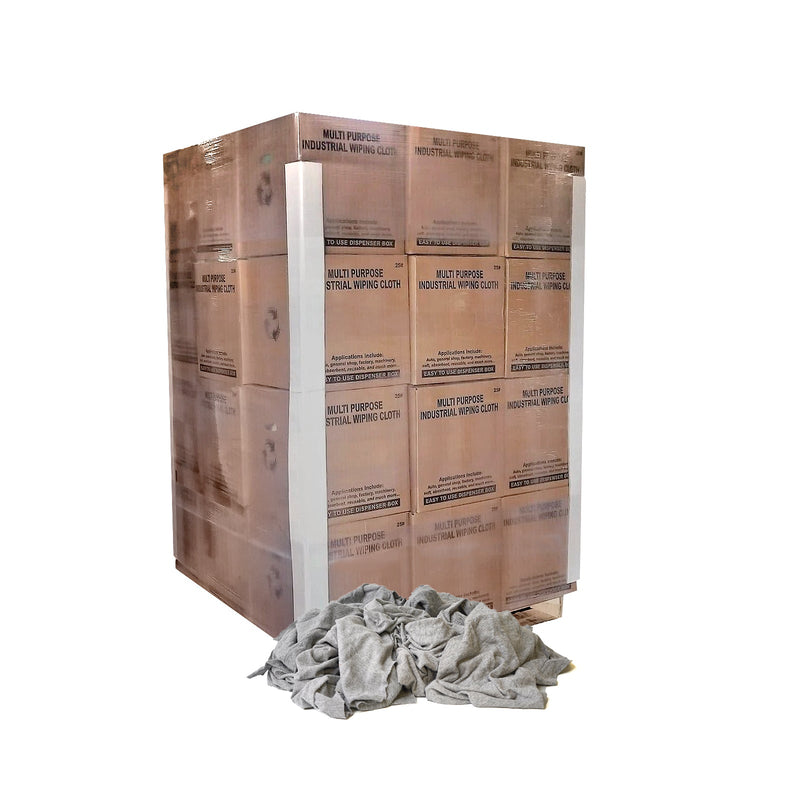 Cleanning Rags Box Gray Knit T-Shirt Cotton Cleaning Rags 600 lbs. Boxes- Multipurpose Cl