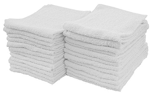 Bulk 60 Pack of Terry Towels - All Purpose Cleaning Grade Rags - 14 x 17  White