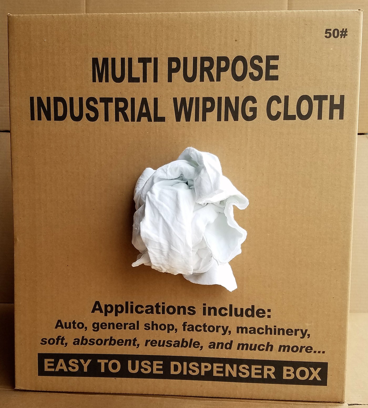 1 White Mixed Cotton Rags - 50 LB Box