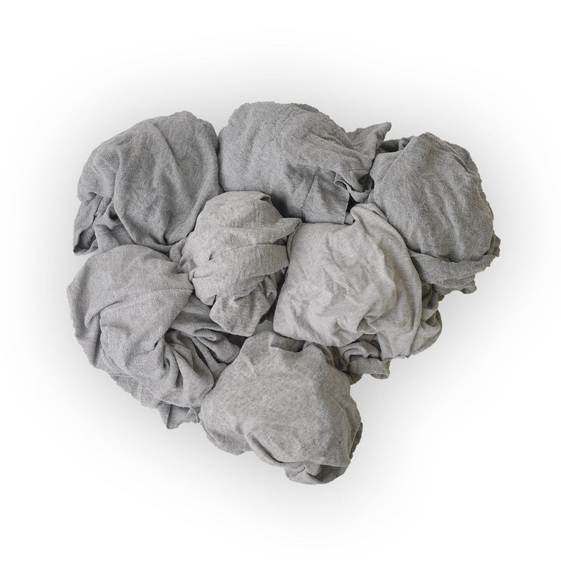 Gray Knit T-Shirt Cotton Cleaning Rags 10 lbs. Bag- Multipurpose Cleaning