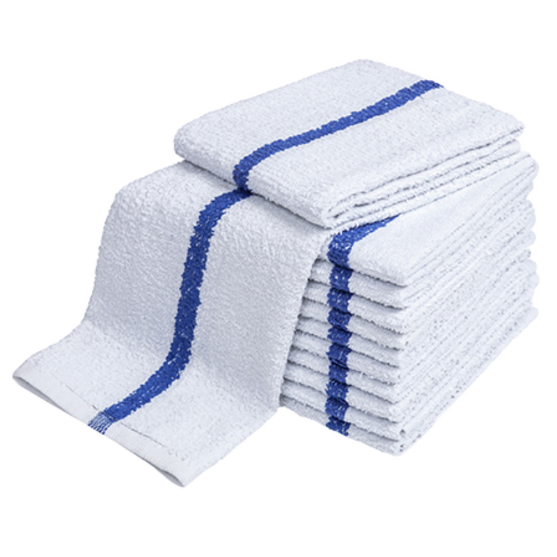 Terry Bar Mop Towels Stripe 16"x19" 180 Towels Pallets 24 Cases