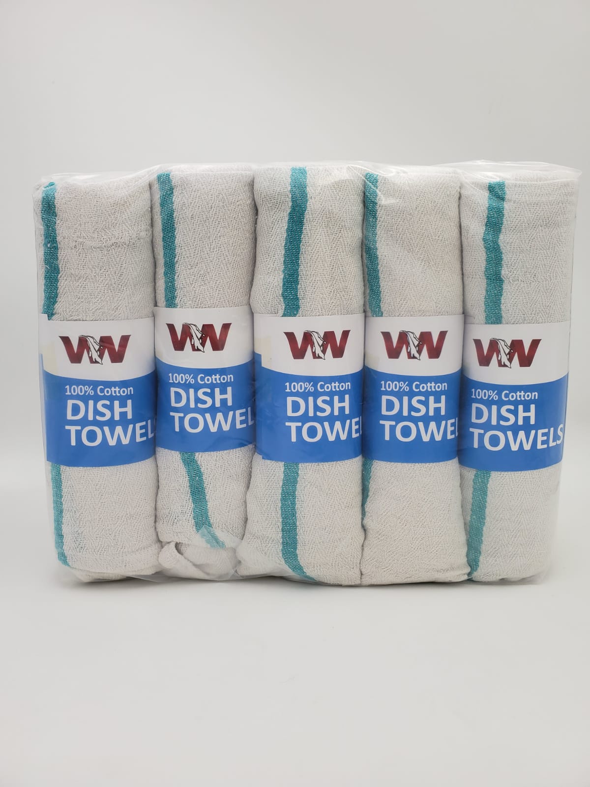 Kitchen Basics Microfiber Ribbed Colored Border Dish Towel