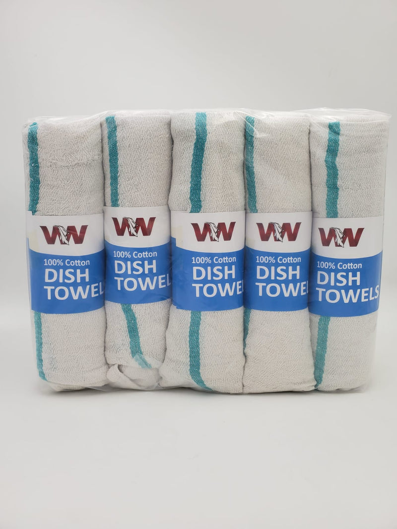 Dish Towels 100% Cotton 10 rolls of Half dzn (Retails Packaging)