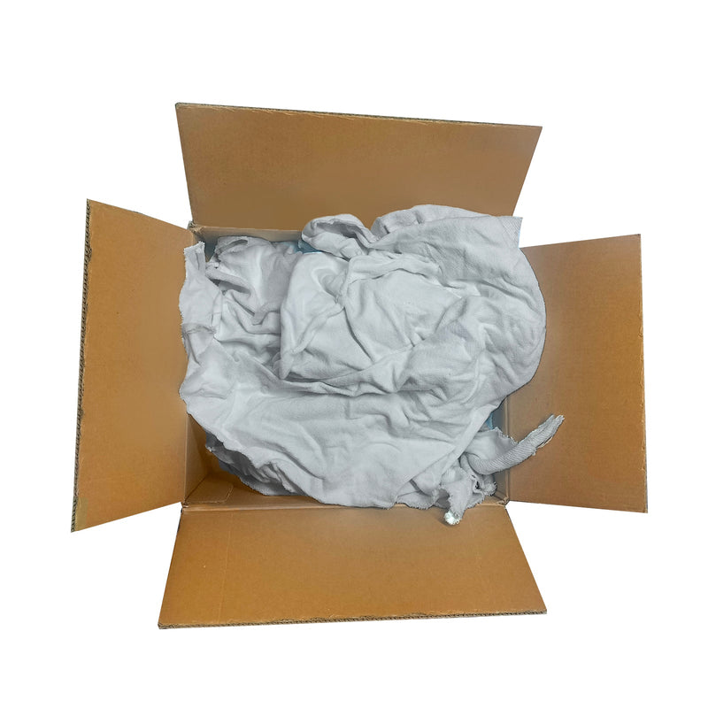 White Fleece Cotton Cleaning Rags-50 lbs. Box-Multipurpose Cleaning