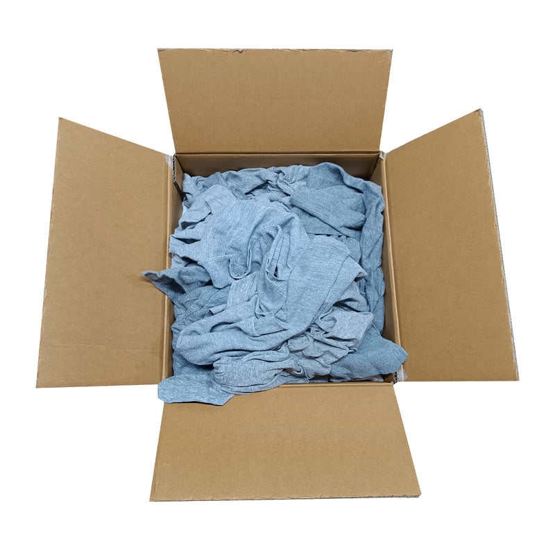 Cleanning Rags Box Gray Knit T-Shirt Cotton Cleaning Rags 10 lbs. Box- Multipurpose Clean